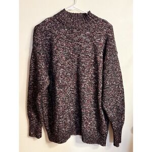 Chaps Womens Sweater Size XL Pullover Black Red Knit Long Sleeve